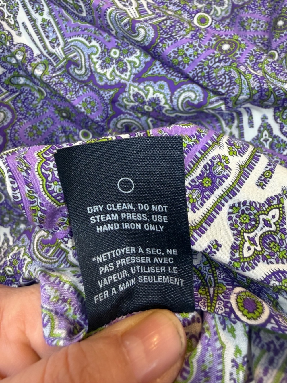 Robert Graham Dress Shirt Mens Size Large Purple Paisley Eclectic 70s All over P - Picture 8 of 11